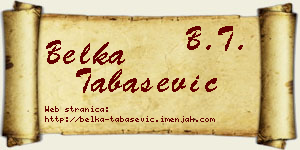 Belka Tabašević vizit kartica